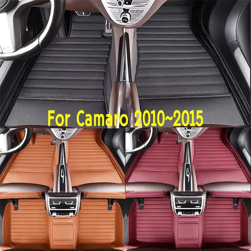Car Floor Mats Suitable for Chevrolet Camaro 2010~2015 Anti slip and wear-resistant PU leather car interior mat