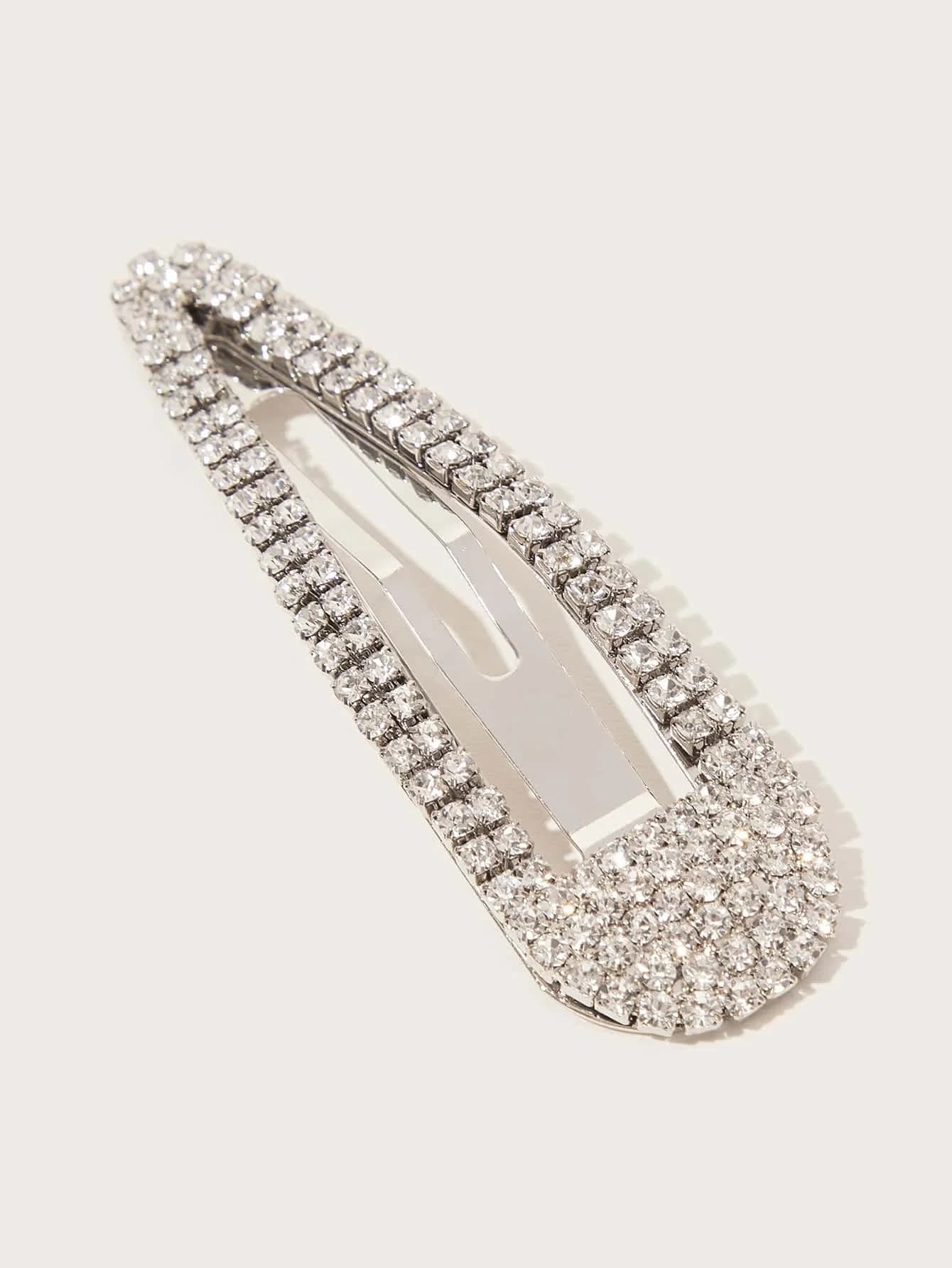 2pcs Rhinestone Decor Hair Snap Clip Royal Hair Clips Claw Clips Hair Barrettes