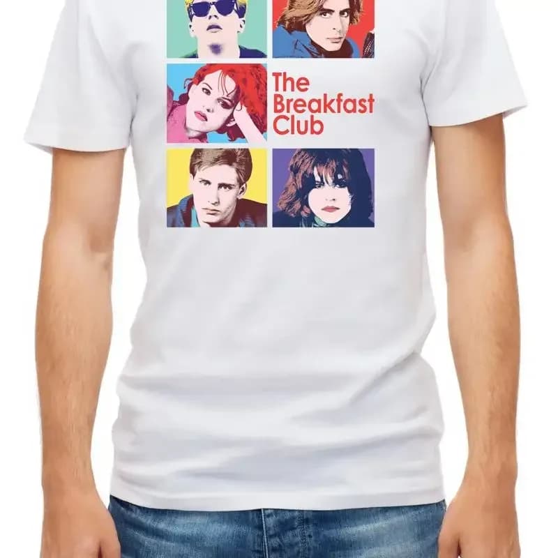 The Breakfast Club Movie Men short sleeve White T Shirt K988