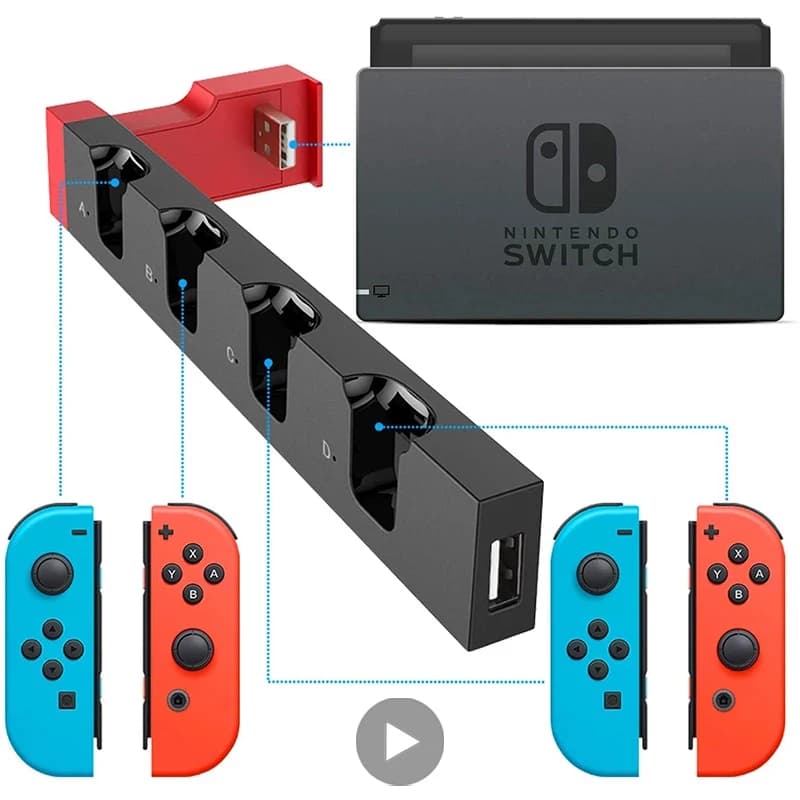 Dock di ricarica Docking Station per Nintendo Switch e Oled Nitendo Swich Base di supporto Accessori per pad di gioco Supporto per controller Gaming