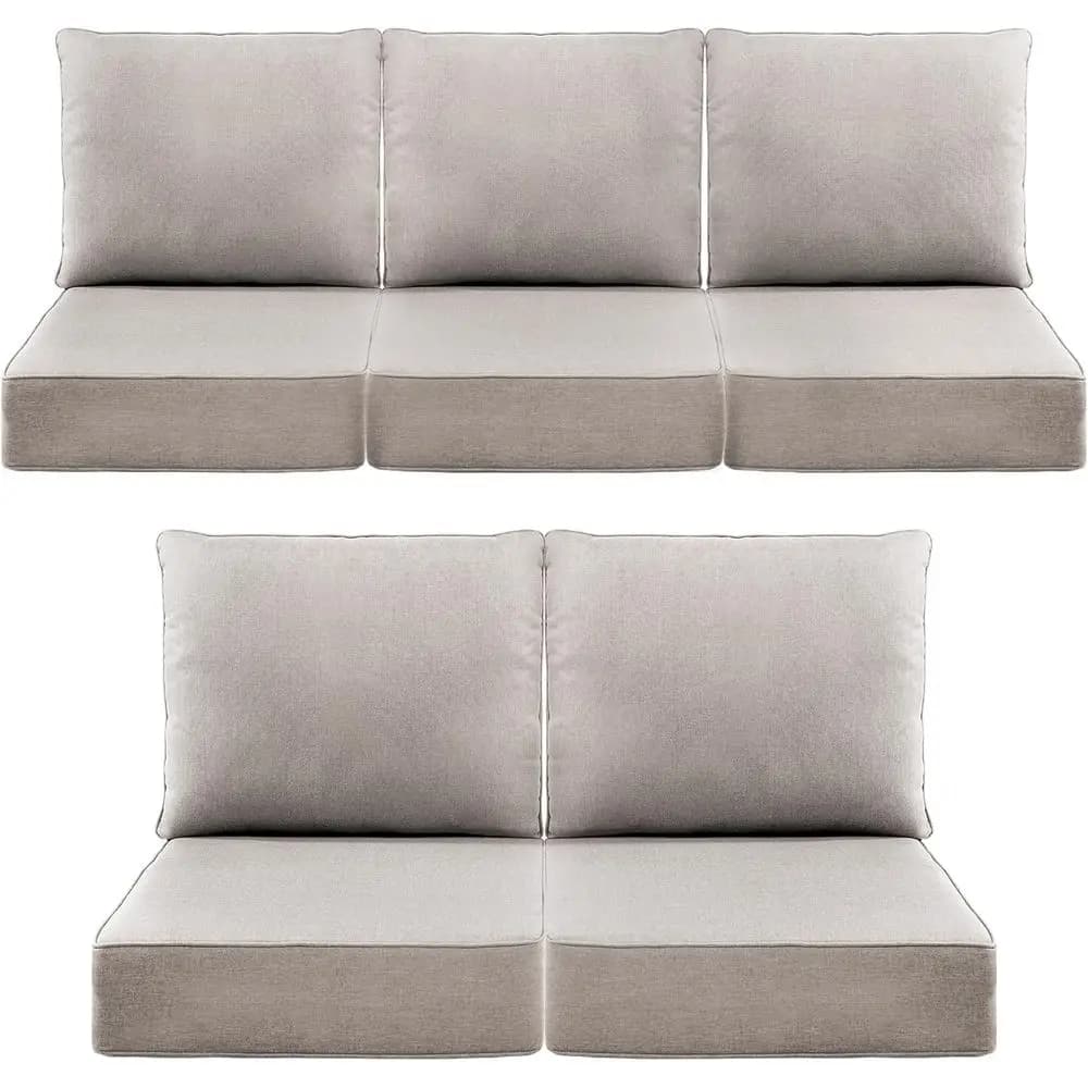 Set di 6 Cuscini da Esterno, 24x24x6 Pollici, Cuscini Spessi per Mobili da Giardino, Cuscini Sostitutivi Resistenti alle Intemperie per Sedie in Vimini