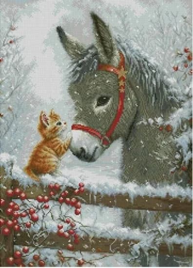 Simpatici animali gatti cavalli abbraccio Kit da cucito 16CT 14CT Kit punto croce non stampato Ricamo artistico fatto a mano fai da te Decorazioni per la casa
