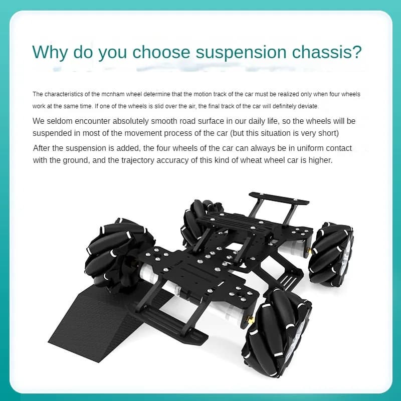 4WD Robot Car Encoder Motor Mecanum Suspension RC Tank Chassis for Arduino Robot DIY Kit Compatible Ps2 Programmable Robot Car