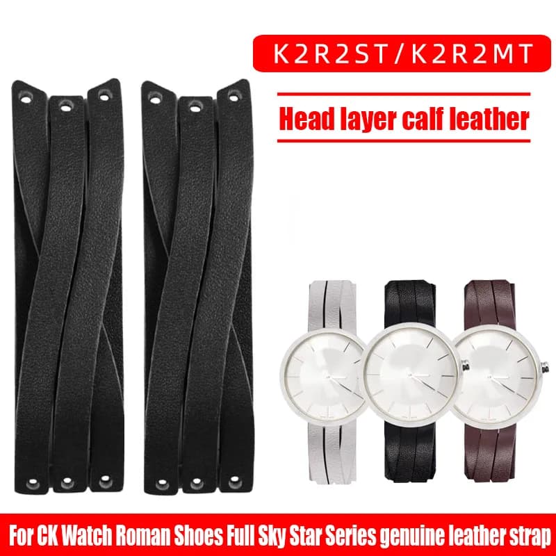 Cinturino in vera pelle 20mm cinturino speciale per orologio per CK muslimah/K2R2M1 K2r2s1 muslimah Ladies Men bracciale da donna in pelle bovina nero