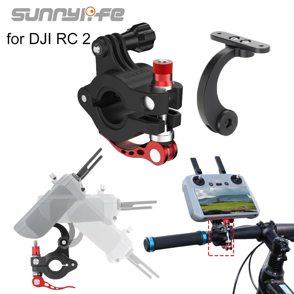 Sunnylife Bike Bracket Support for DJI Air 3 Remote Control Bike Monitor Clamp for DJI RC 2/ Sports Camera Diffuser