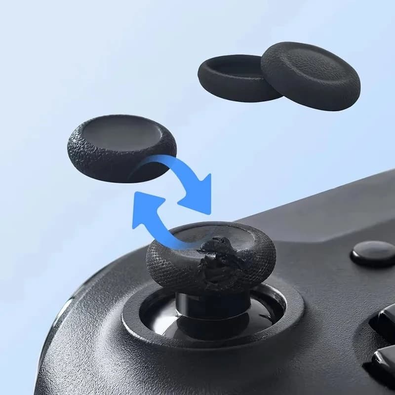 2Pcs Thumb Grip Caps for PS5/PS4 Controller Soft Silicone Anti-Slip Joystick Cover Gamepad Replacement Repair Accessories Set