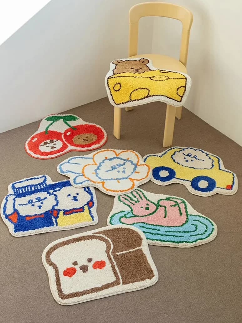 VIKAMA Soft cashmere carpet similar to animated cartoon for bedside mat, bathroom set, home decoration