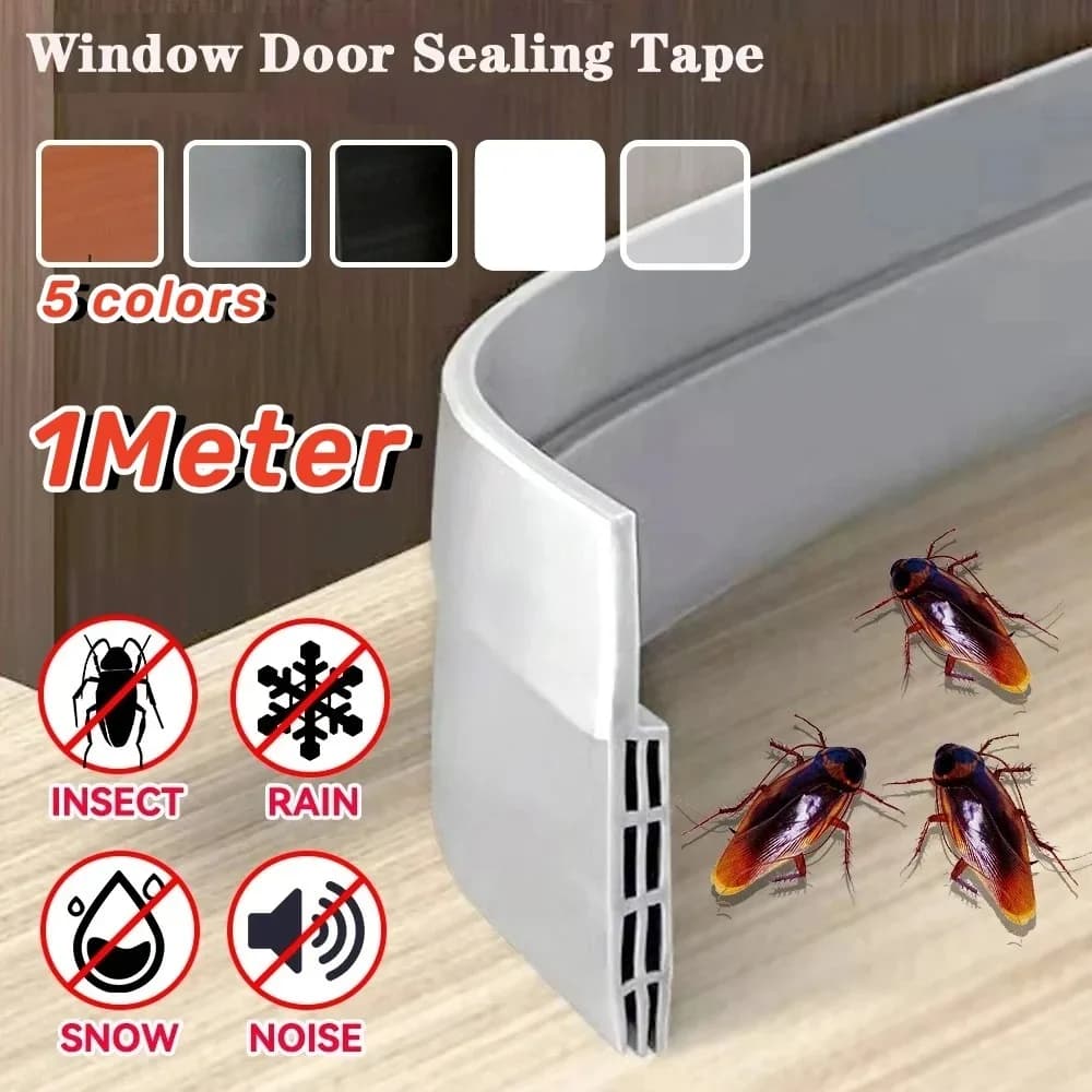 1 Pezzo Striscia Sigillante per Fondo Porta da 1m/39.37 pollici, Guarnizione Sottoporta Antivento, Blocco Fughe, Anti-Freddo