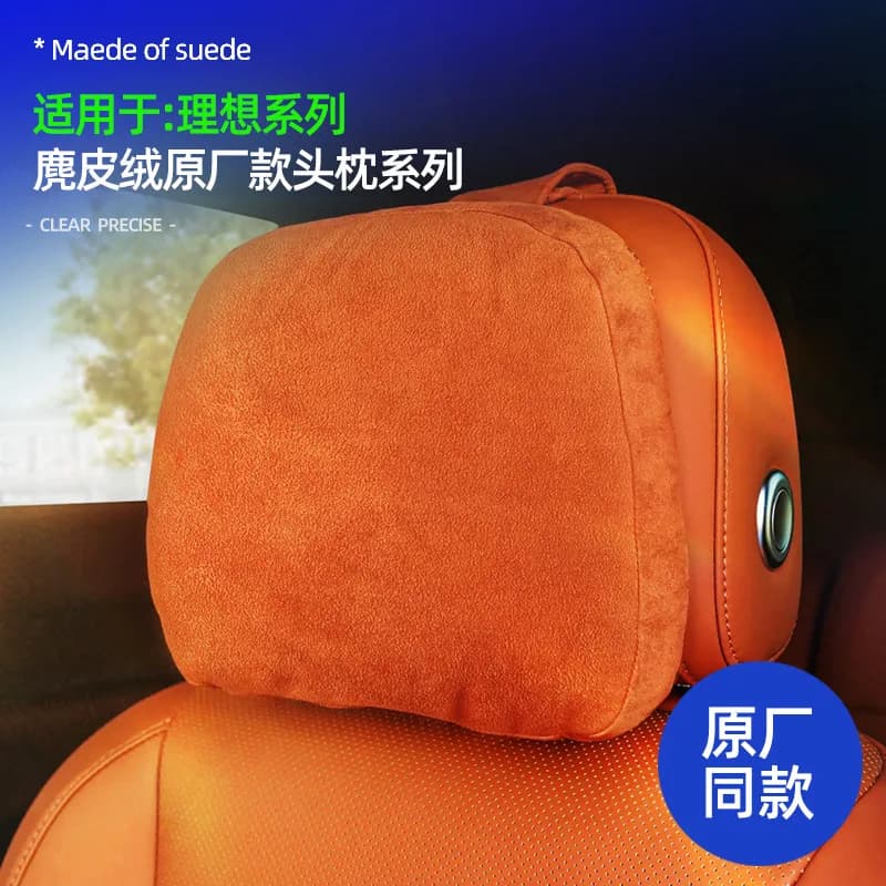Tessuto scamosciato per leader Ideal LiXiang L6 L7 L8 L9 Un poggiatesta per auto Supporto lombare Sedile Classe S Morbido cuscino per il collo