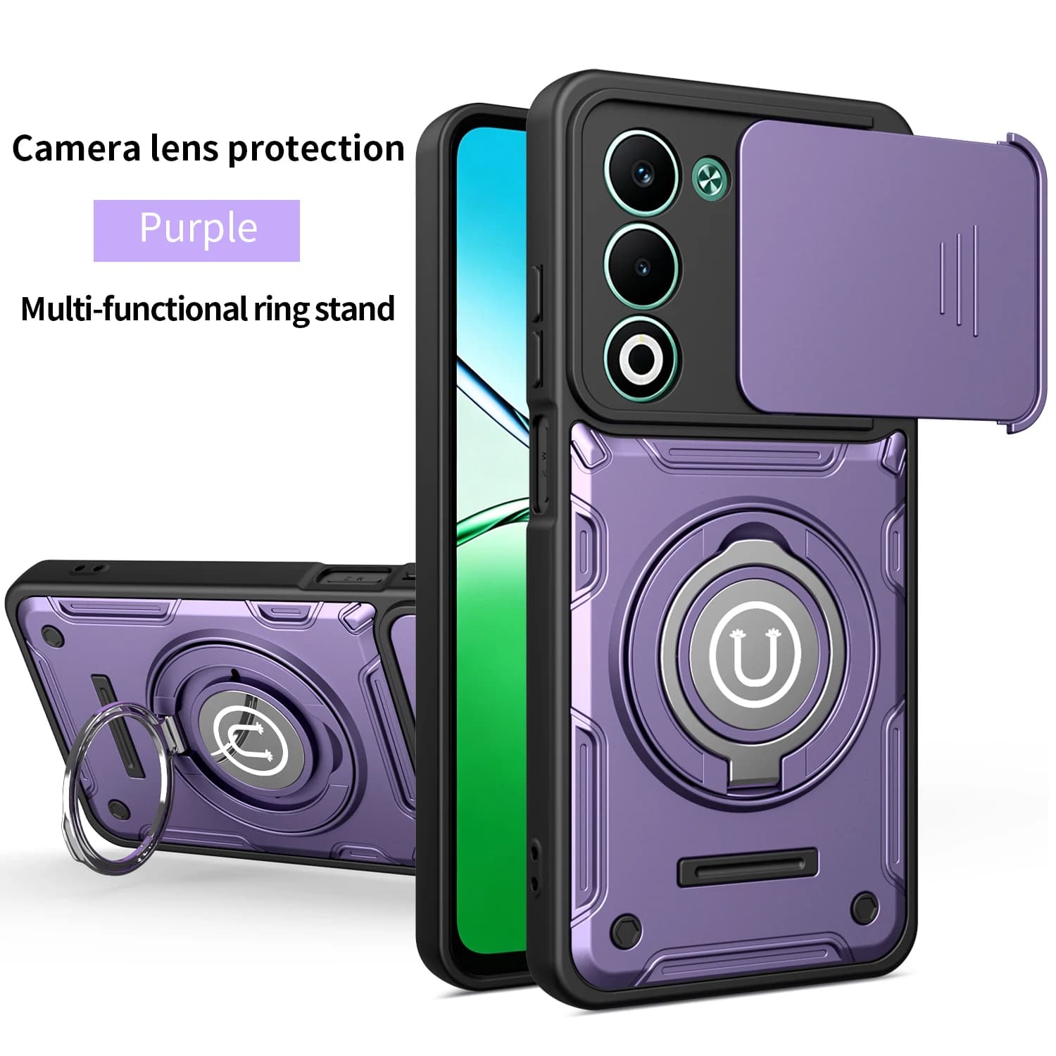 For OPPO A5 Case Oppo A5 4G Cover oppo A5 5G Magnetic Armor Shockproof Ring Holder Case Magsafe Wireless Charge Phone Cover