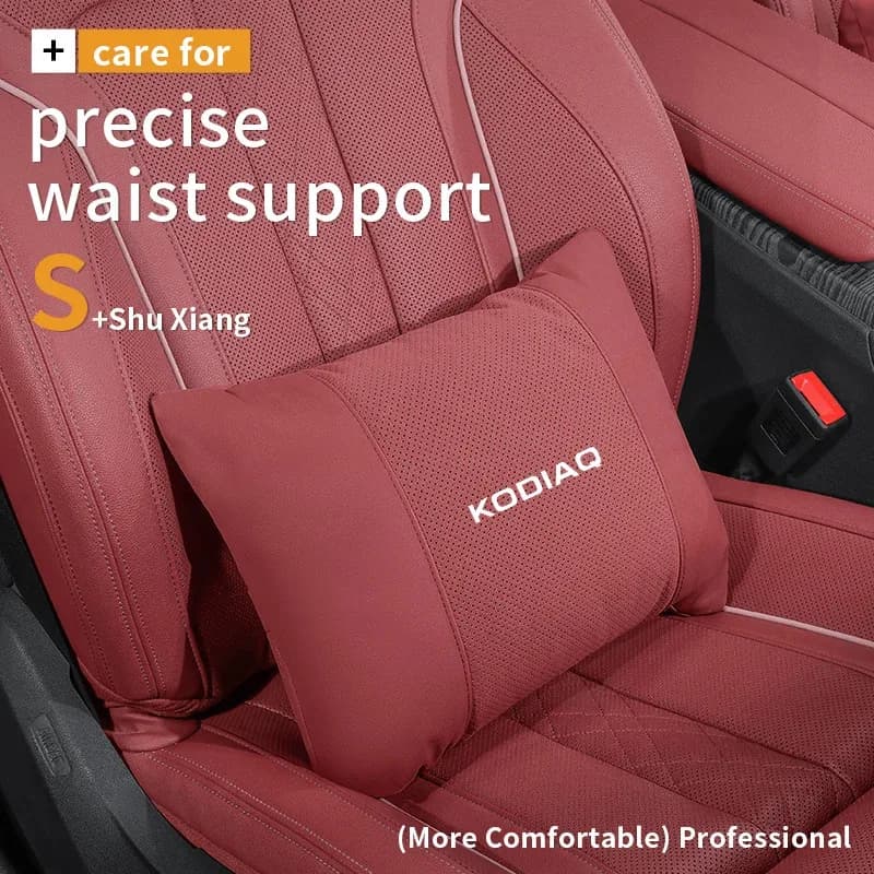 Interni auto 5 colori poggiatesta selezionabile per Skoda Kamiq Karoq Kodiaq poggiatesta automatico supporto per il collo cuscino lombare morbido cuscino per il collo