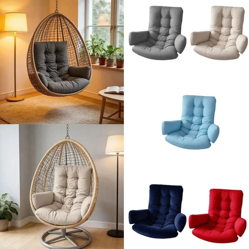 Cuscino per Sedia a Dondolo da Giardino con Supporto Lombare, Imbottitura per Sedia Sospesa da Esterno, Arredamento da Giardino