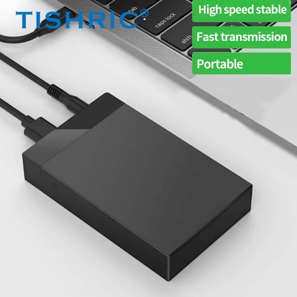 Custodia per disco rigido esterno TISRHIC Custodia per HDD da 3,5" SATA a USB 3.0 Tipo-C Custodia esterna per disco rigido per PC da gioco Laptop TV PS5 /4