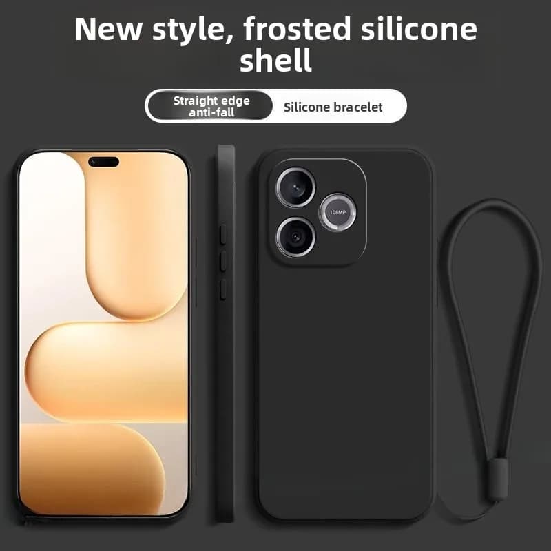 Custodia di Lusso in Silicone Liquido Effetto Pelle per Honor 600 Lite 400 Pro Magic 8 Pro 7 X8D X9 A/B/C/D con Cinturino Anti-caduta e Protezione