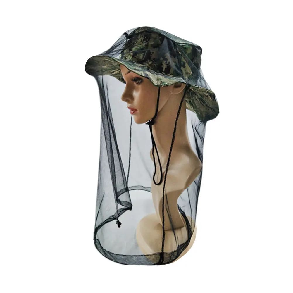 Face Neck Protection Netting Hat Camouflage Green Camouflage Black Mesh Anti-Bite Outdoor Fishing Beekeeping Mosquito Insect
