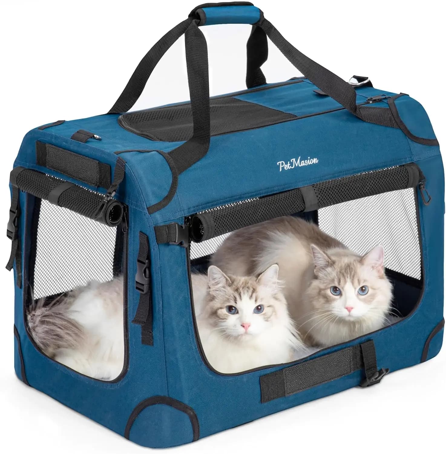 Trasportino Pieghevole Extra Large per 2 Gatti, Borsa da Viaggio Morbida per Animali Domestici 24x16.5x16.5 Pollici