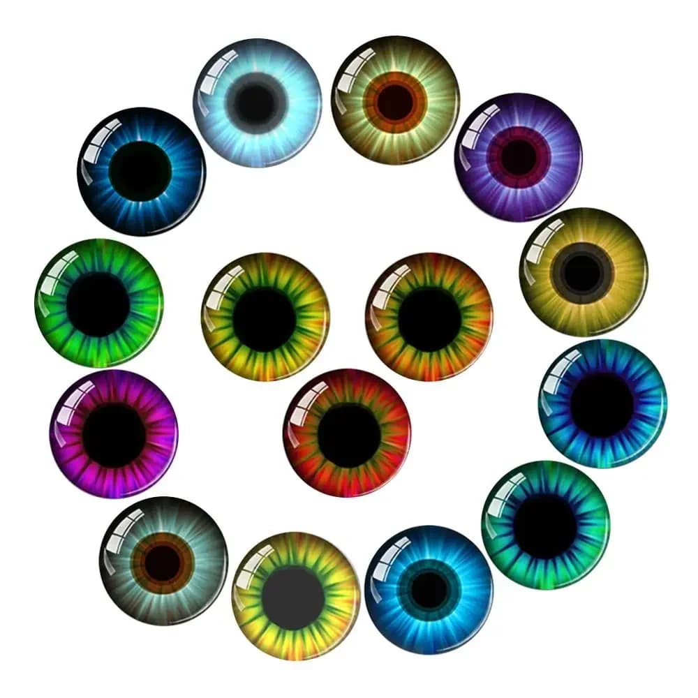 20 Pezzi/10 Paia Nuovi Occhi in Plastica Cristallina da 6mm-20mm, Occhi Glitterati per Artigianato, Occhi di Cristallo per Bambole, Accessori Fai-da-Te