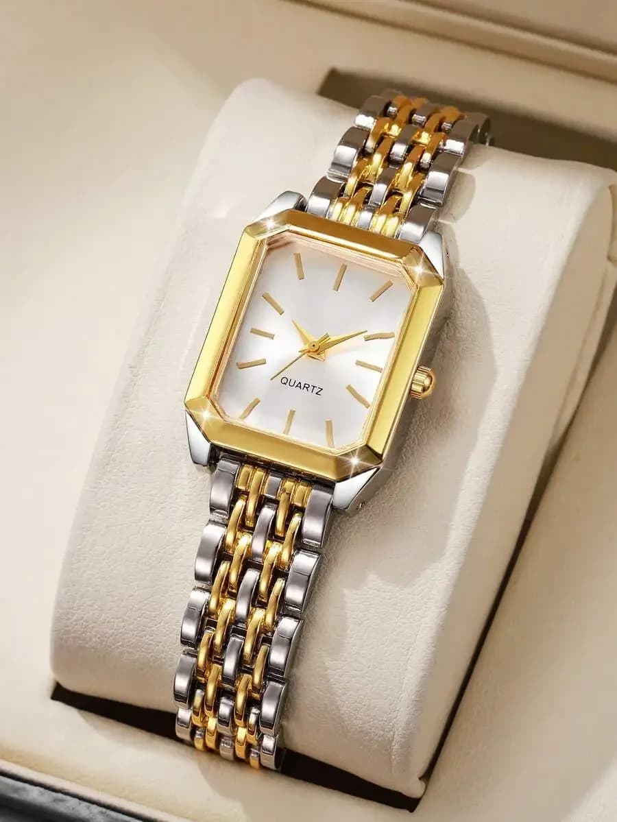Orologio da Donna Chic con Quadrante Quadrato e Cinturino in Acciaio Inossidabile