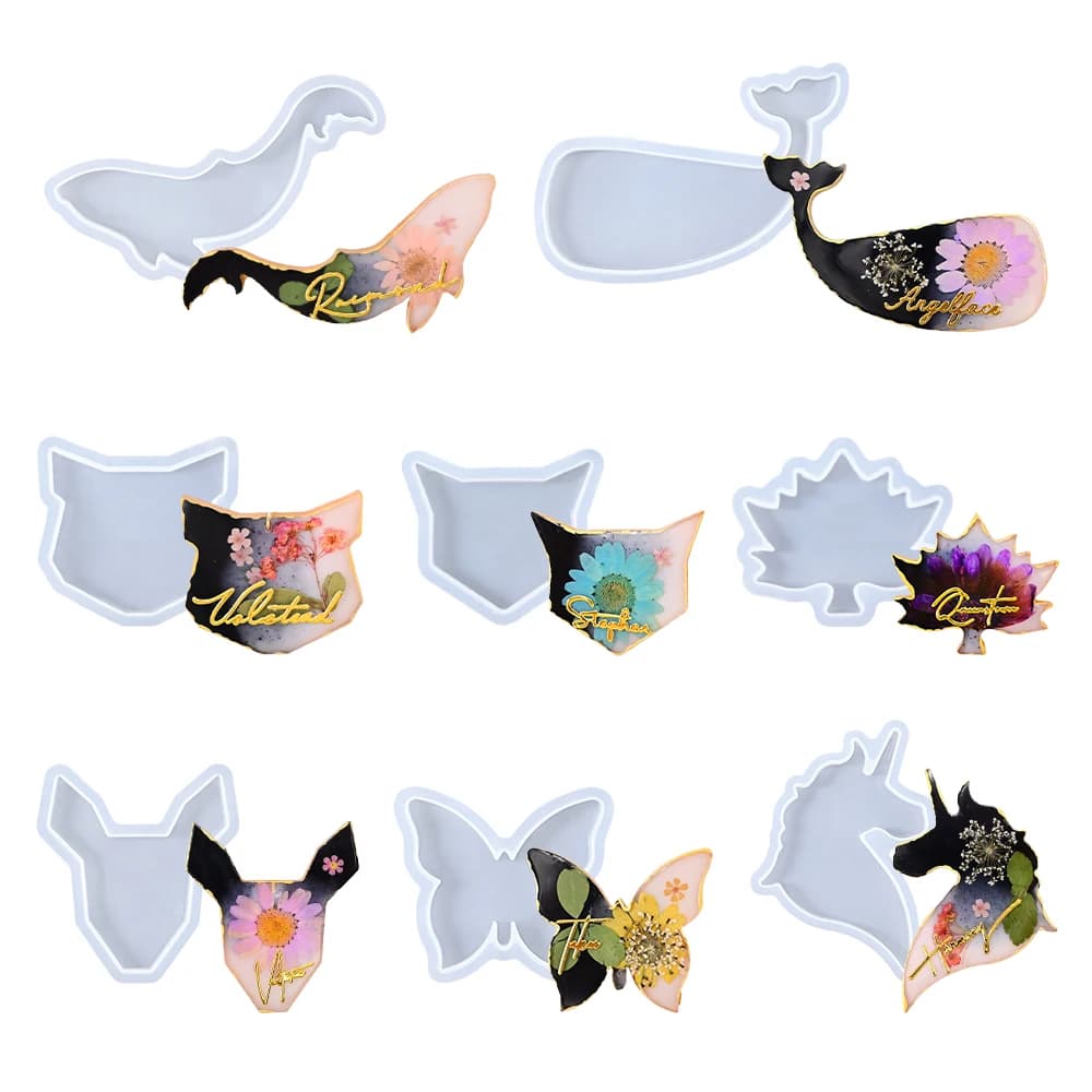 Stampo in Silicone S0254 per Resina Epossidica a Forma di Unicorno, Farfalla, Delfino, Animale - Strumenti per Colata di Resina Epossidica Fai da Te, Ciondoli per Collane