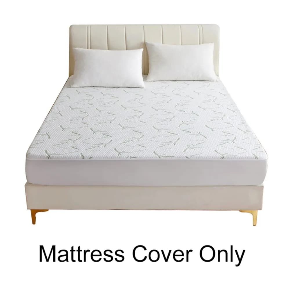 Waterproof Bamboo Fiber Mattress Cover Skin-friendly Breathable Fitted Bed Sheet Elastic Band Full Cover Cooling Mattress Cover