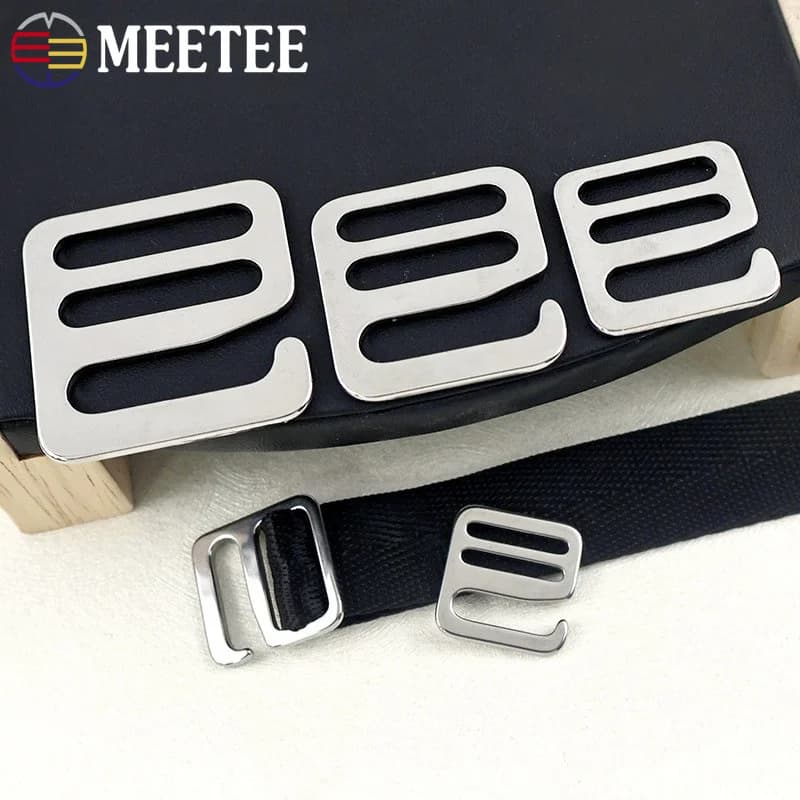 10/20Pcs 16-31mm Stainless Steel G Hook Webbing Fastener Hooks Tri-glide Slider Buckle Bag Strap Connector Hardware Accessories