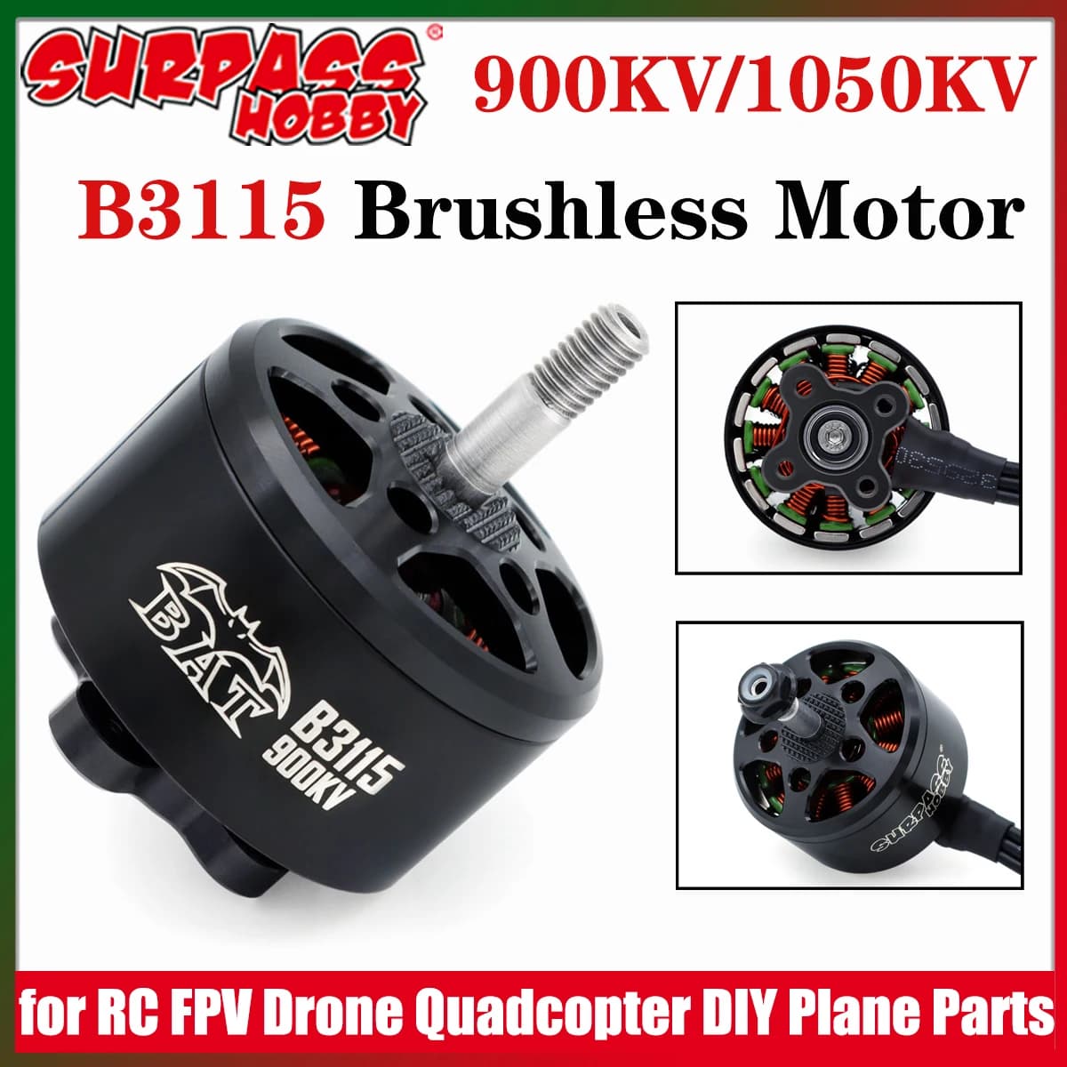 Surpass Hobby BAT 3115 900KV 1050KV Outrunner Motore Brushless per 9/10 pollici RC FPV Racing Drone Quadcopter Multicopter Parti FAI DA TE