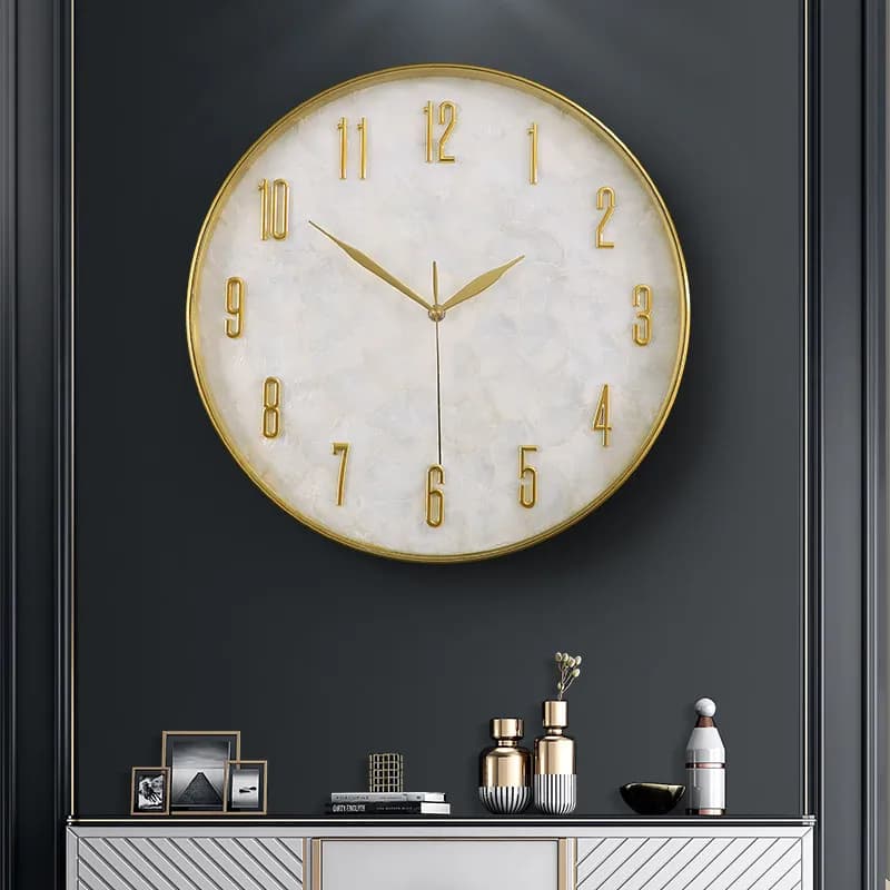 Round clock wall clock living room home 2026 new modern simple light luxury high sense silent watch wall clock
