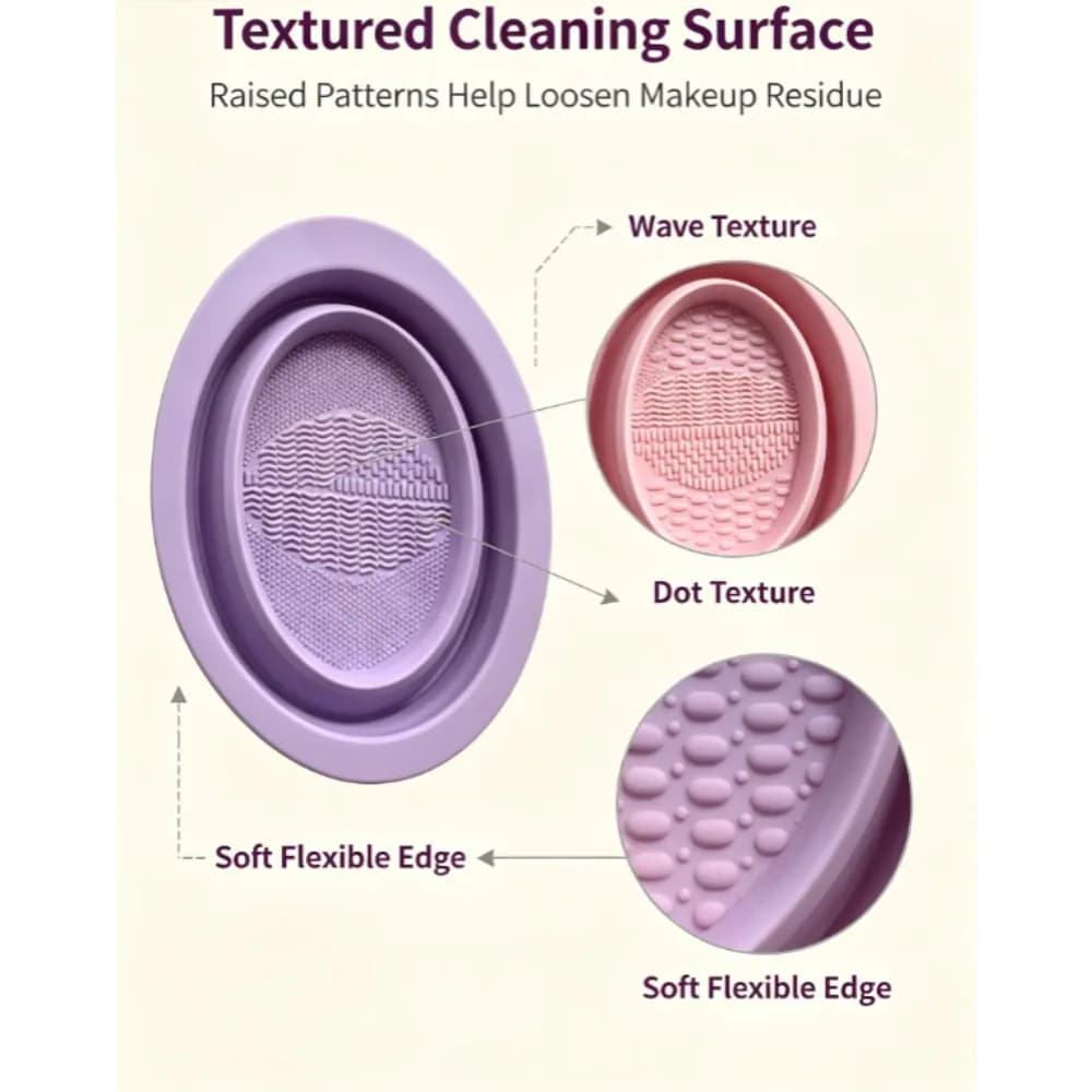 Makeup Brush Cleaning Tool Set Bowl Cleaner Gentle on Bristles Wet and Dry Cosmetic Brush Powder Puff Cleaner