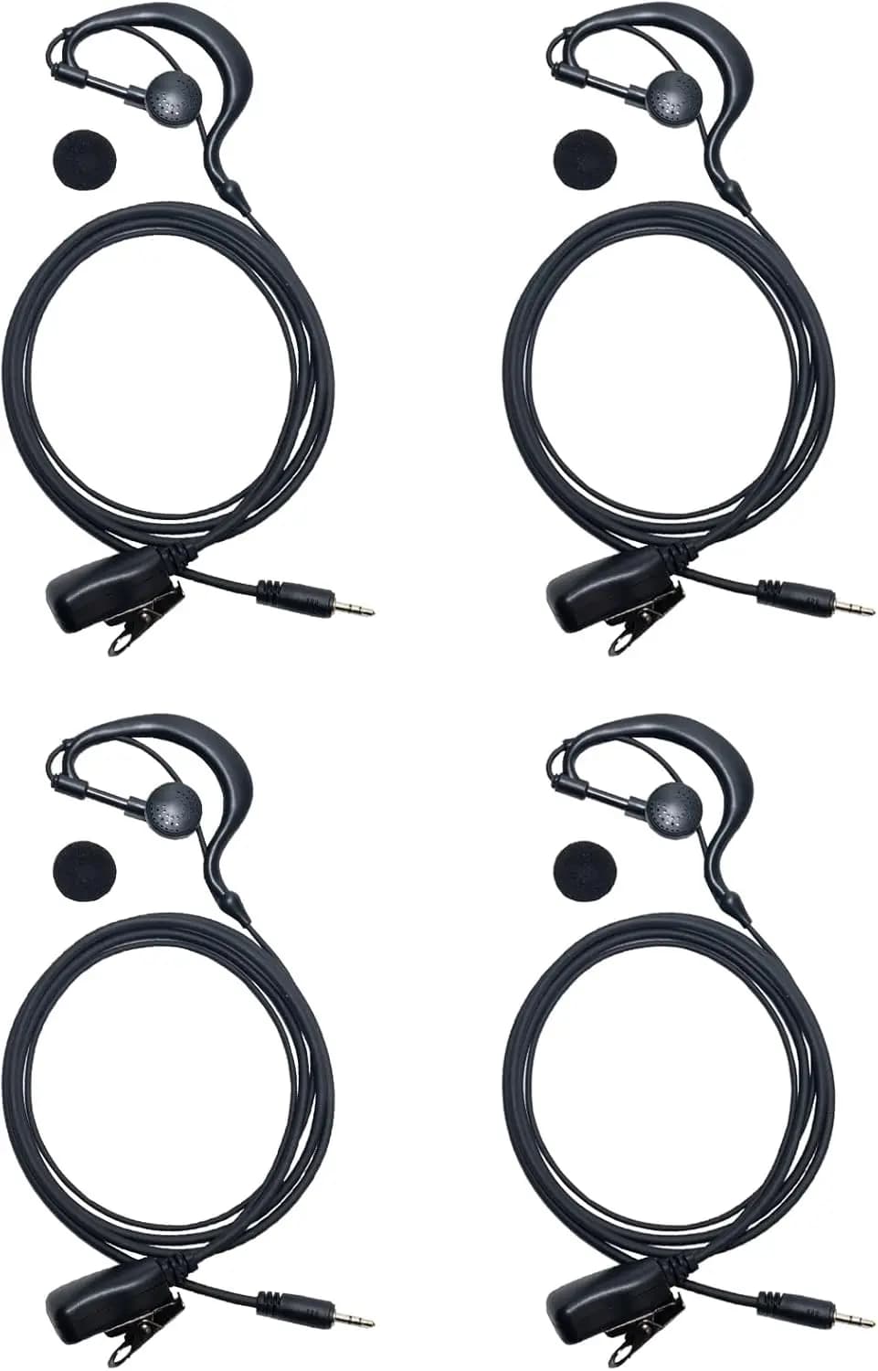 Auricolare con Microfono PTT per Walkie Talkie Cobra Microtalk Px655 Px650 Cxt195, Radio Bidirezionale, Forma a G, Confezione da 4