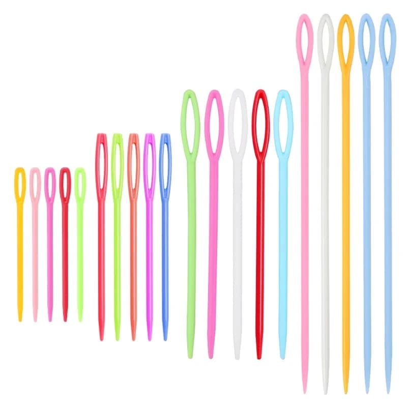 200 pezzi ferri da maglia in plastica colore misto uncinetti filo di lana ago bambini fai da te maglione strumenti per tessitura accessorio