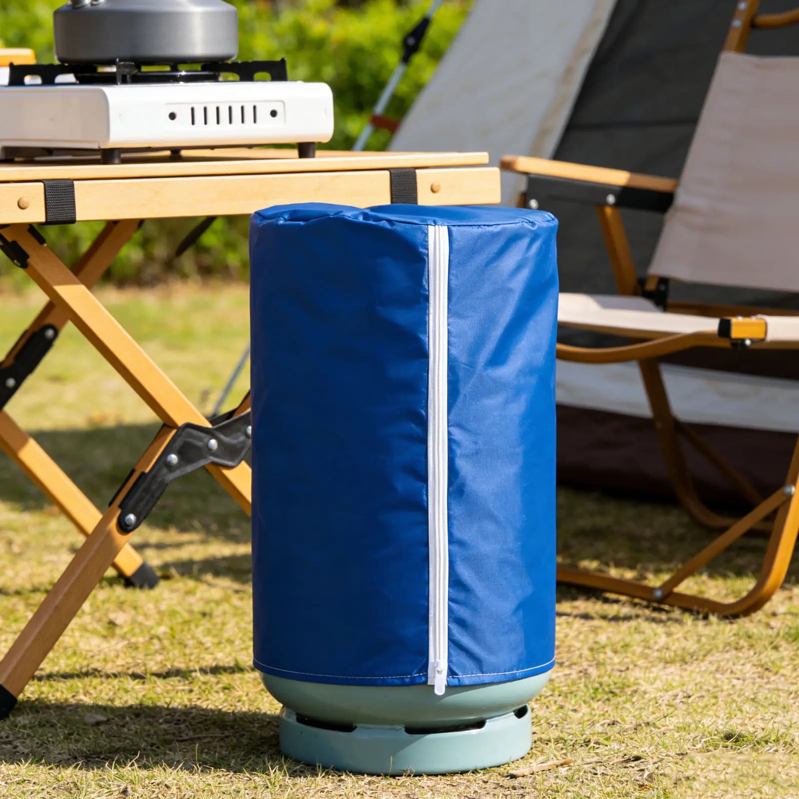 Copertura Impermeabile per Bombola di Propano da Esterno, Protezione Antipolvere per Cilindri da 15 Kg, 27.5x13 Pollici, Adatta per Patio, Camper, Roulotte
