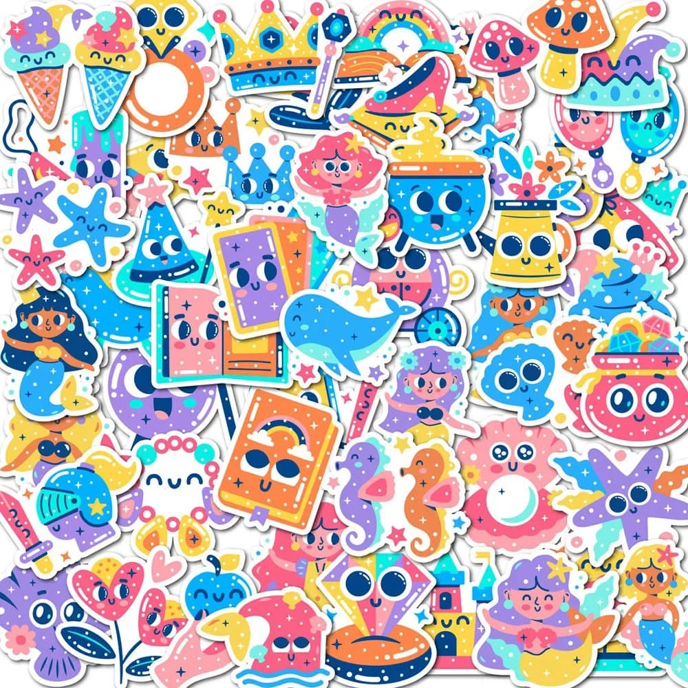 500Pcs Cute Cartoon Waterproof Vinyl Stickers DIY Motorcycle Helmet Luggage Laptop Water Bottle Decals Gift
