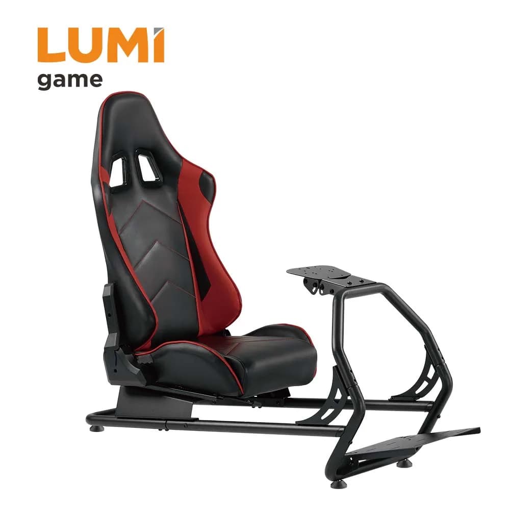 Sedile da Corsa Classico LRS03-BS per Simulatore, Postazione di Guida con Supporto per Volante e Pedali per Fanatec