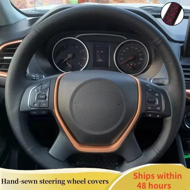 Coprivolante per auto personalizzato in pelle microfibra antiscivolo per accessorio per auto con treccia per volante Great Wall Hover Wingle 7
