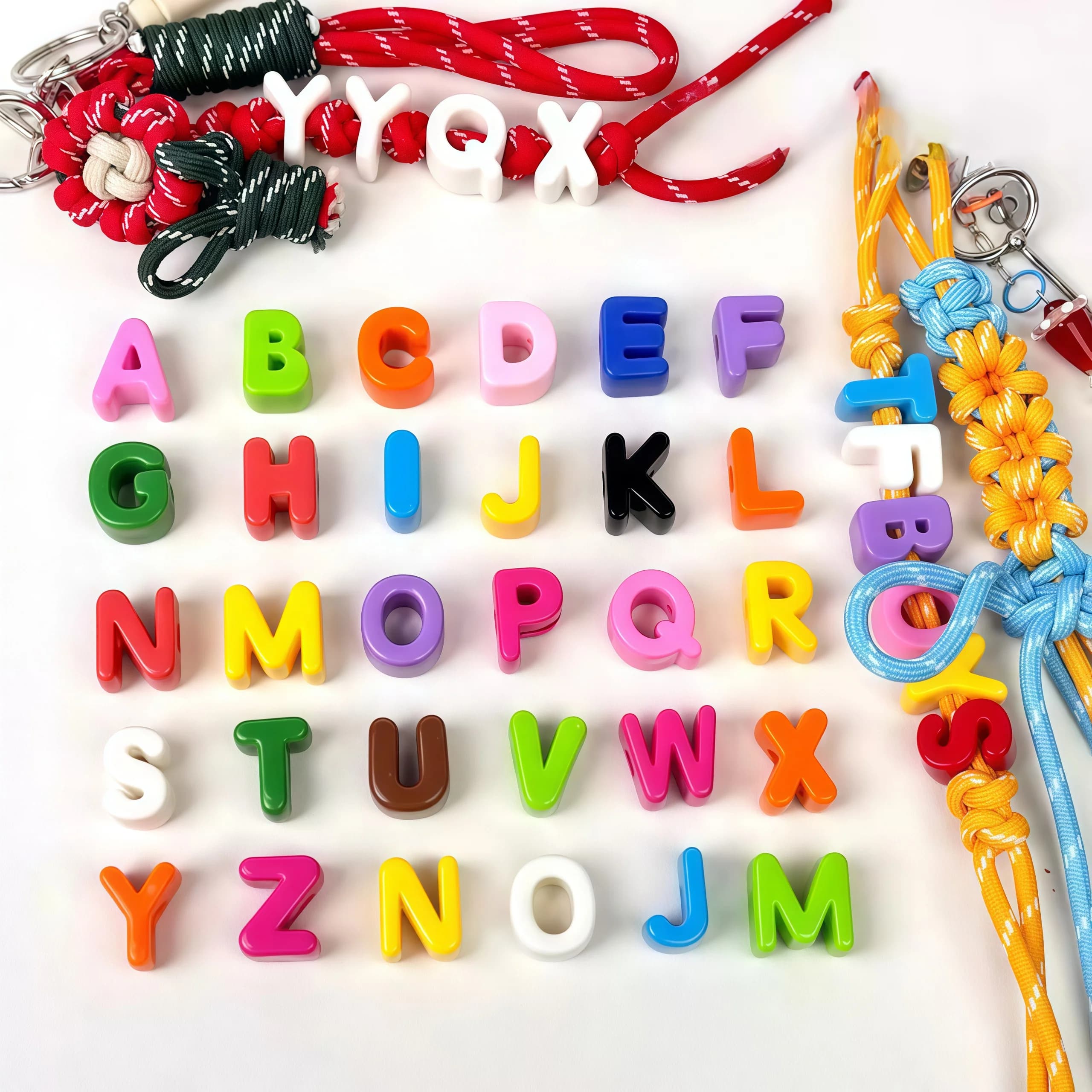 26 Large 6mm Hole Letter Beads 20mm A to Z for DIY Jewelry Making Kit Bracelet Key Chain and Educators to Learn Letters