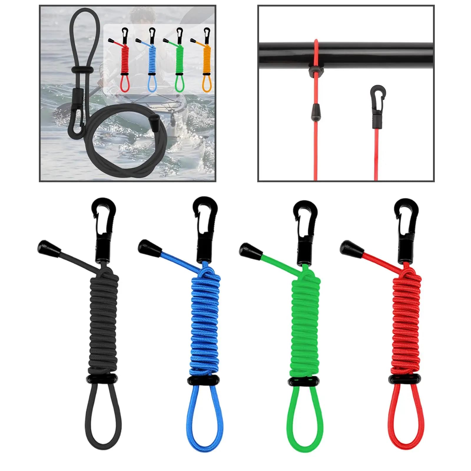 Imbracatura per attrezzi con moschettone per guinzaglio da paddle durevole per barche accessorie per kayak e sport acquatici