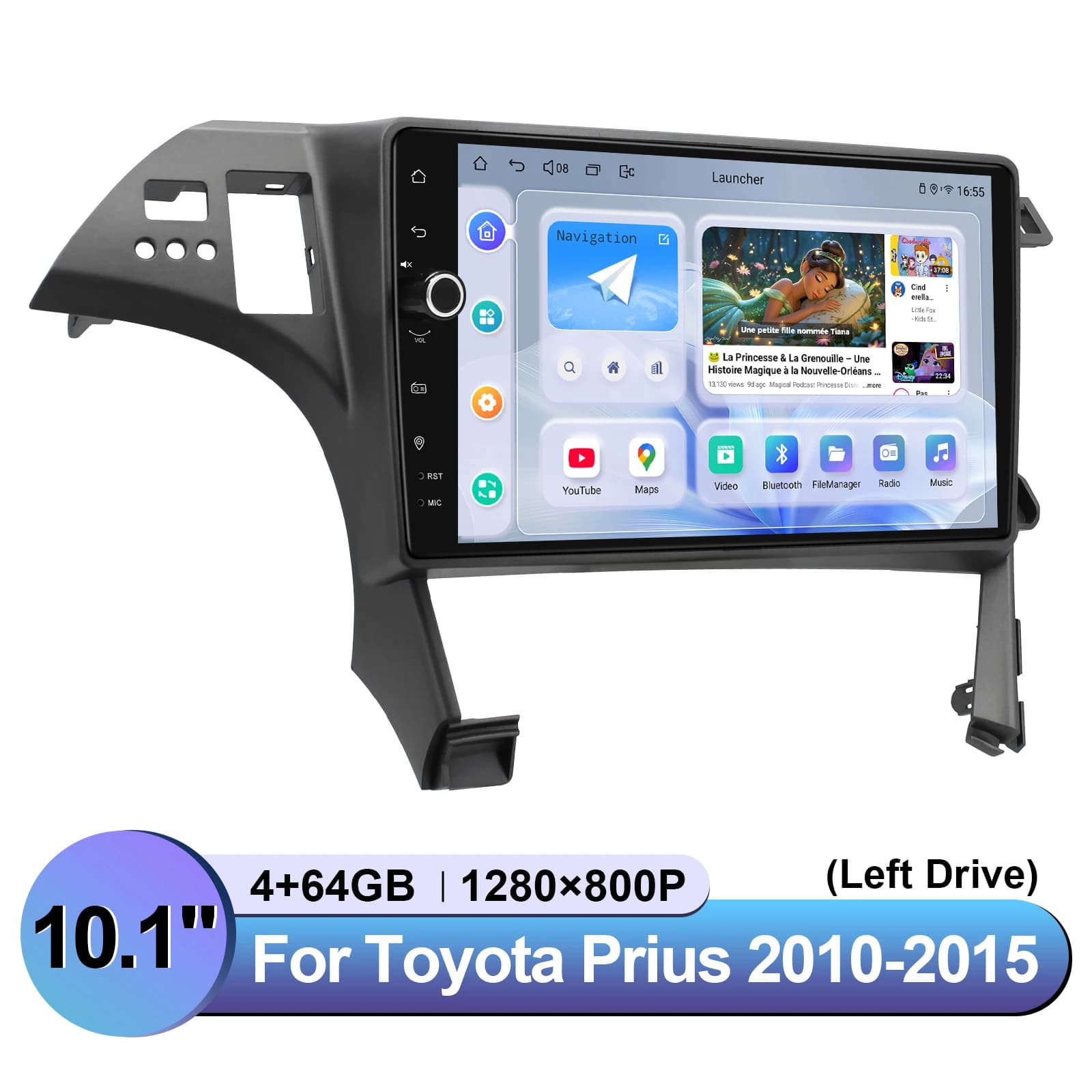 JOYING Autoradio Android con Schermo Touch da 10.1" per Toyota Prius 2010-2013 LHD, CarPlay Wireless, Android Auto, Plug&Play