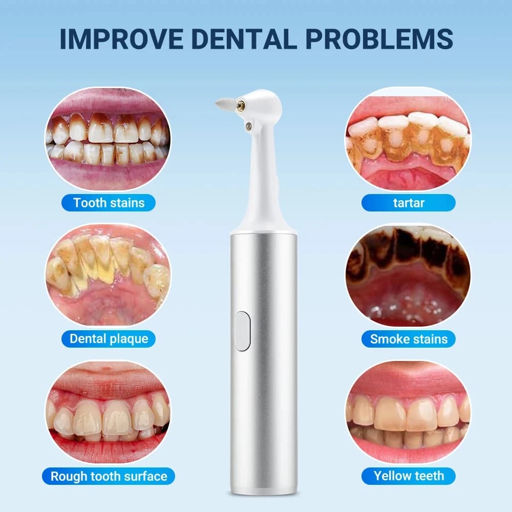 Electric Tooth Cleaner, Polishing Tool, Whitening Brush for Adults and Children, Silicone Head, USB