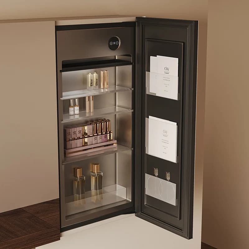 Customized Modern Smart Makeup Mirror Cabinet MDF Waterproof Indoor Bathroom Cabinet For Hairdryer, Refrigerator