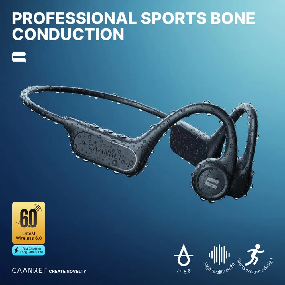 Auricolari a conduzione ossea Bluetooth 5.3, cuffie sportive wireless con gancio per l'orecchio, auricolari impermeabili a orecchio aperto per lo sport
