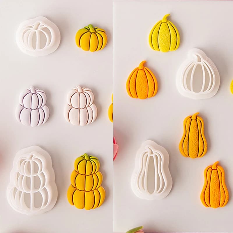 Halloween Pumpkin Polymer Clay Earring Cutters Fall Autumn Embossing Cuttering Molds for DIY Earring Jewelry Pendant Making
