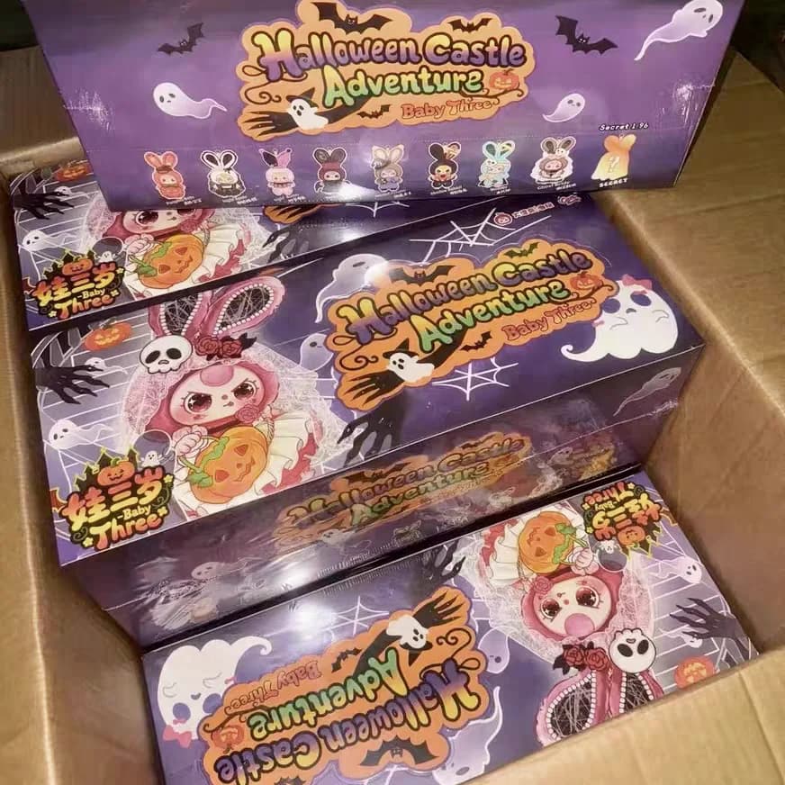 New Baby Three Halloween Castle Adventure Series Blind Box Cute Vinyl Face Plush Pendant Doll Baby Three Mystery Box Xmas Gift