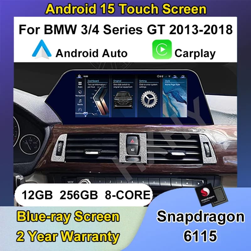 Android 15 12 + 256G Radio Gps di Navigazione Auto Carplay Per BMW Serie 3/4 F30 F31 F32 F34 Auto Multimedia Lettore Dvd Lama schermo