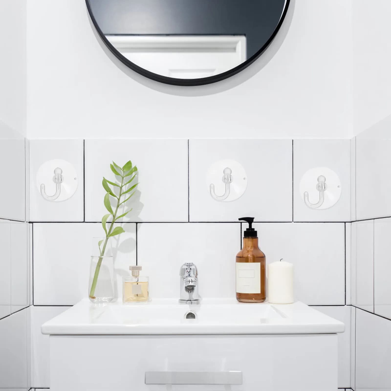 100 Pezzi Ganci a Ventosa Multiuso, Robusti e Senza Tracce, per Appendere Asciugamani in Bagno, Cucina, Parete, Porta, Finestra