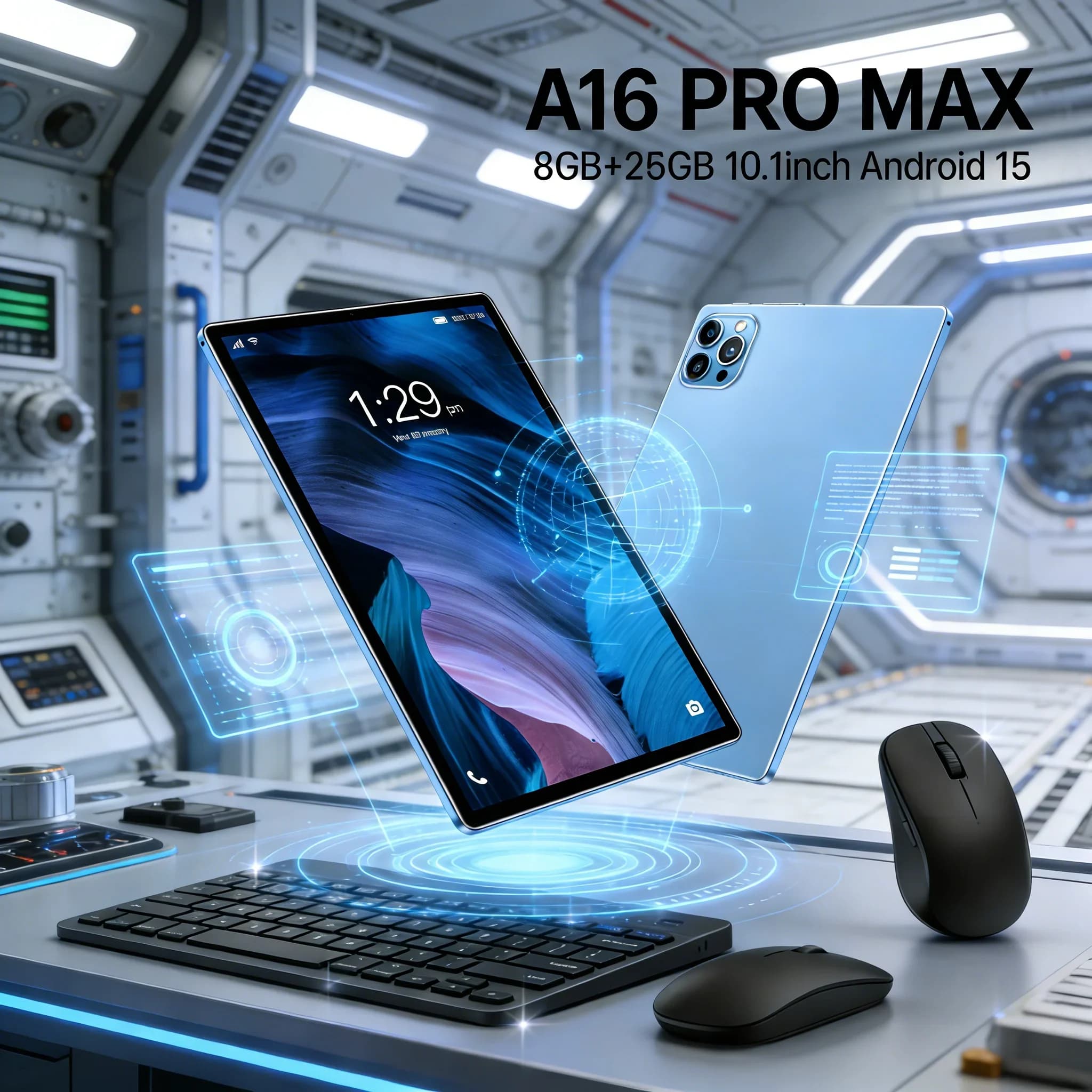 Powerful Android Tablet 15 Pro Max 16 8+256GB for Gaming Fluid, Office and Home