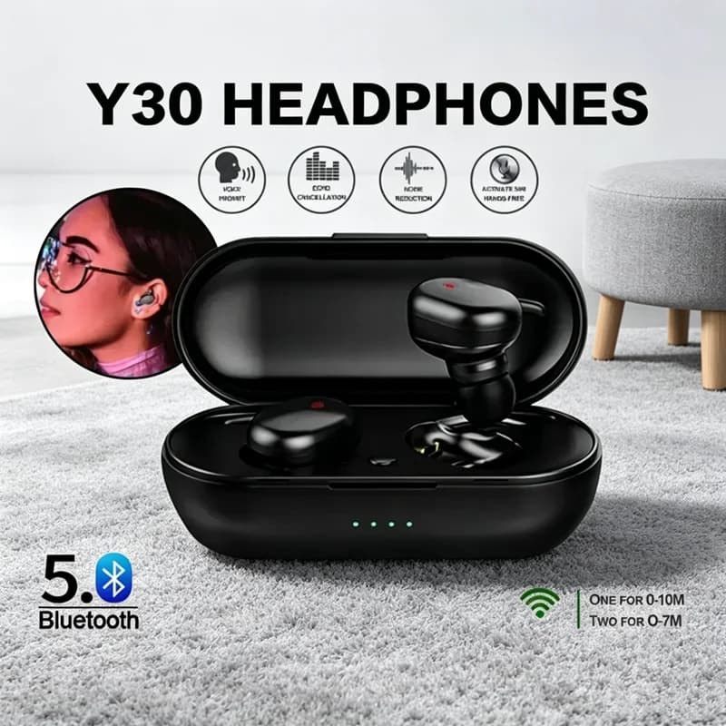 Y30 TWS Wireless Bluetooth headset 5.2 Wireless headphones Earbuds In-ear Noise Reduction Waterproof Headphones for allphones