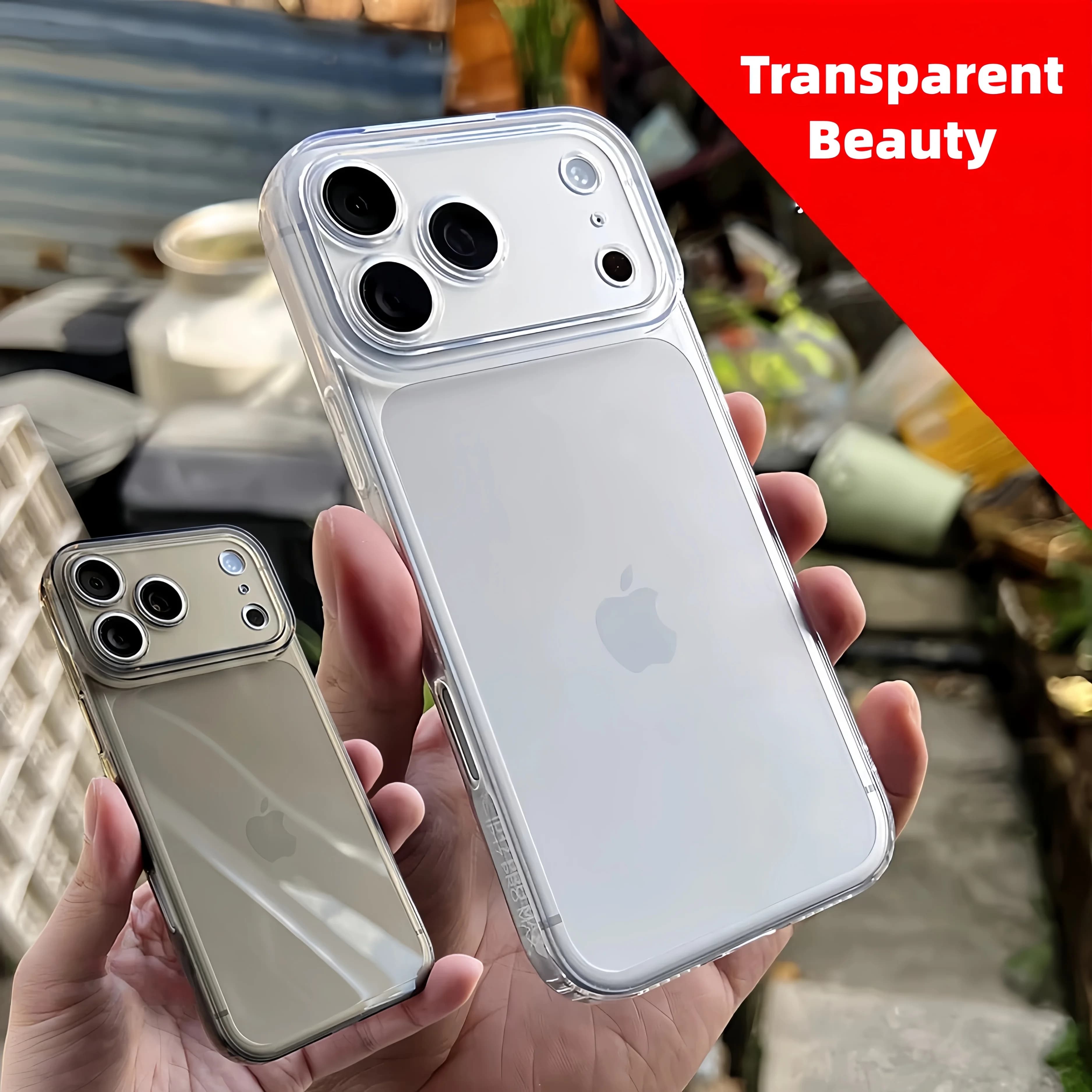 Custodia Trasparente in TPU per iPhone 17 16 Pro Max 16e, Ultra Sottile, Antiurto, Anti-ingiallimento, Antigraffio, Presa Migliorata - Trasparente