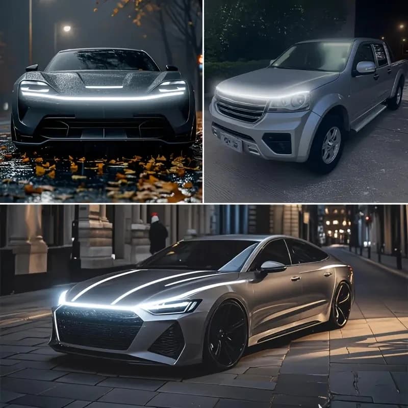 LED light strip for car hood, constant type, modified front light, decorative light update, daylight lights for car