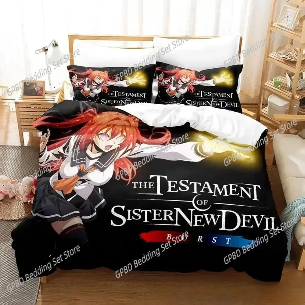 Nuovo set di biancheria da letto di lusso con stampa 3D Anime Testamento della sorella Nuovo diavolo, set copripiumino copripiumino federa, King Queen Twin