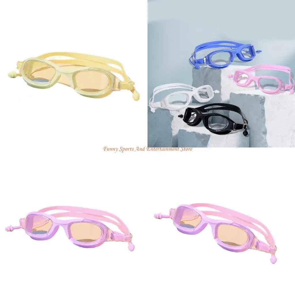 Occhialini da nuoto con cinturino regolabile C4DE con tappi per le orecchie Occhialini da sub Occhialini da nuoto
